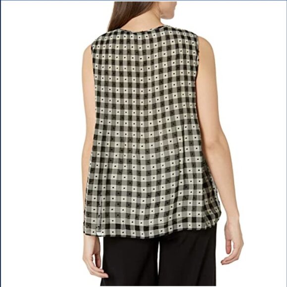 MAX STUDIO ~ Black and White Print Sleeveless Top ~ Size XL - Picture 3 of 8